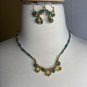 Gold and Blue Jewelry Set